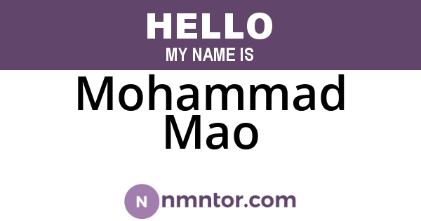Mohammad Mao