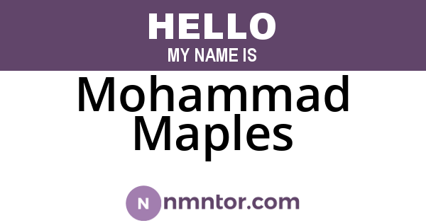 Mohammad Maples