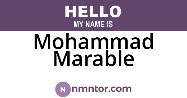 Mohammad Marable