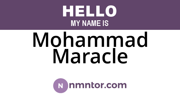 Mohammad Maracle