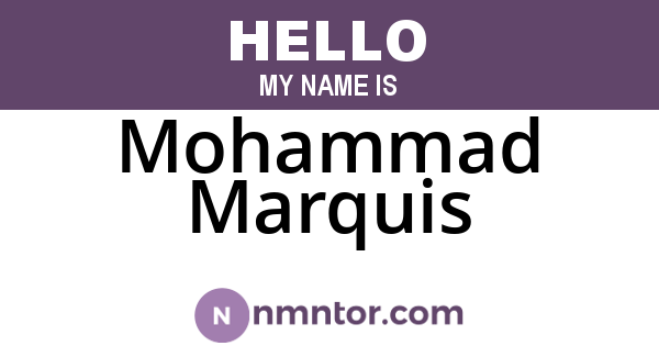 Mohammad Marquis