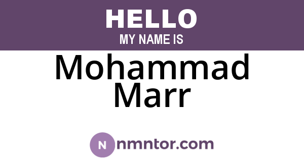 Mohammad Marr