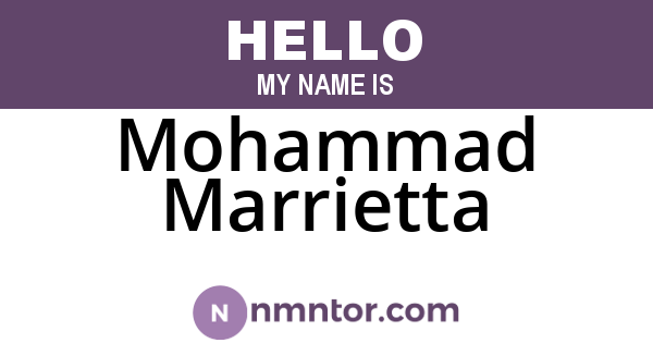 Mohammad Marrietta