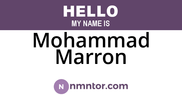 Mohammad Marron