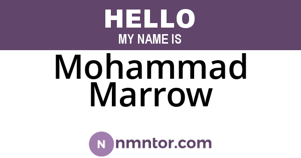 Mohammad Marrow