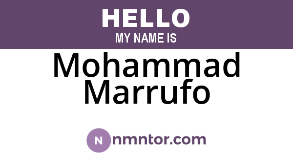 Mohammad Marrufo
