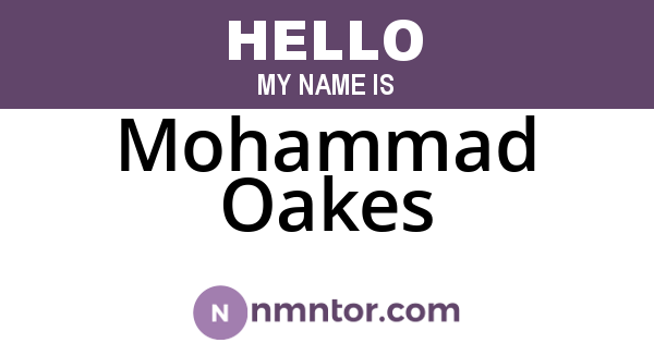 Mohammad Oakes