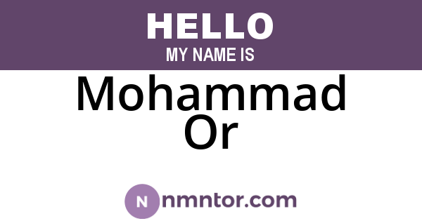 Mohammad Or