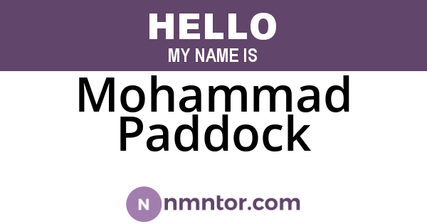 Mohammad Paddock