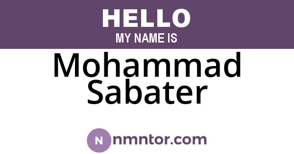 Mohammad Sabater