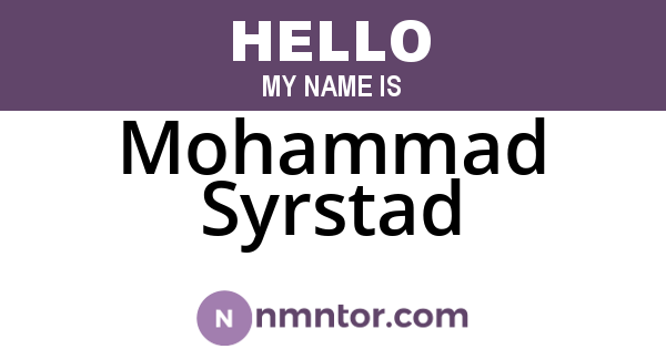 Mohammad Syrstad