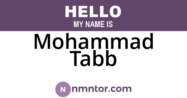 Mohammad Tabb