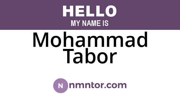 Mohammad Tabor
