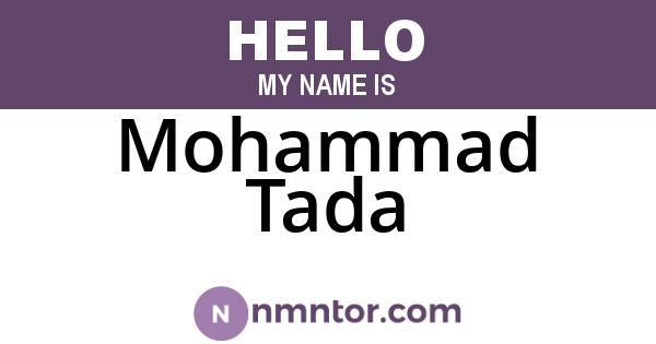 Mohammad Tada