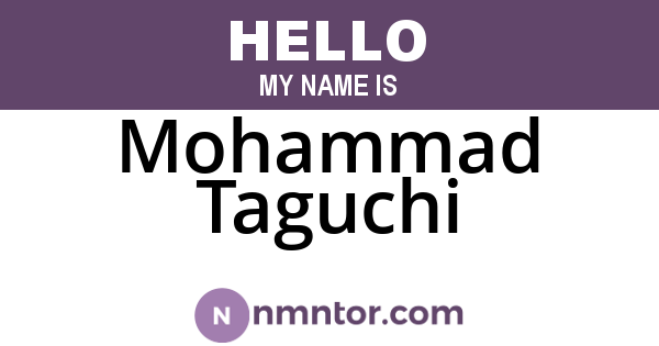 Mohammad Taguchi