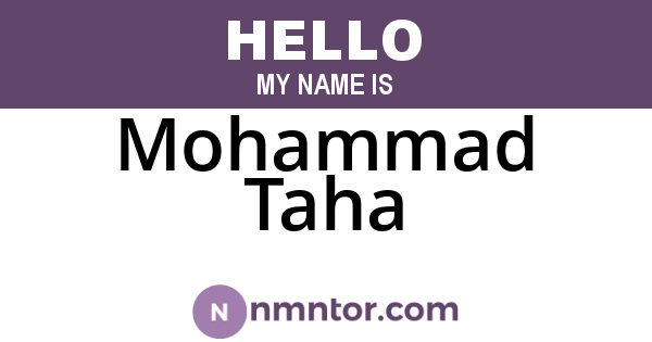 Mohammad Taha