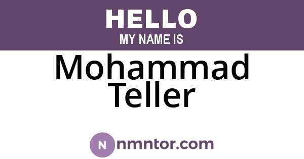 Mohammad Teller