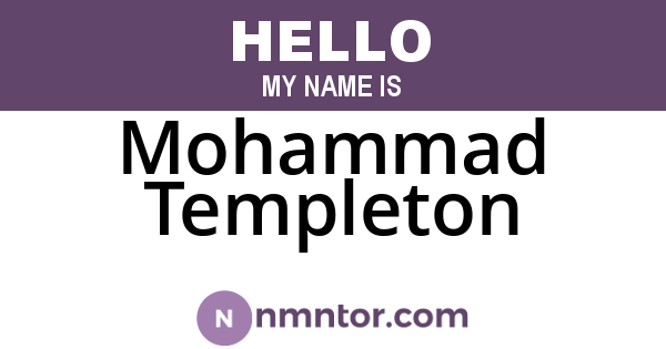 Mohammad Templeton