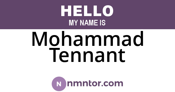 Mohammad Tennant