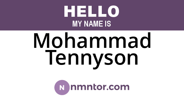 Mohammad Tennyson