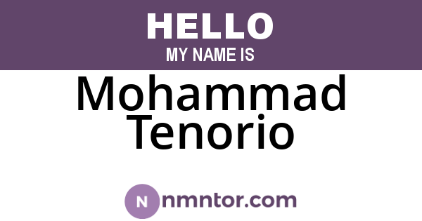 Mohammad Tenorio