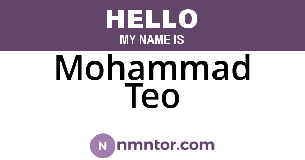 Mohammad Teo