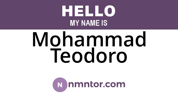 Mohammad Teodoro