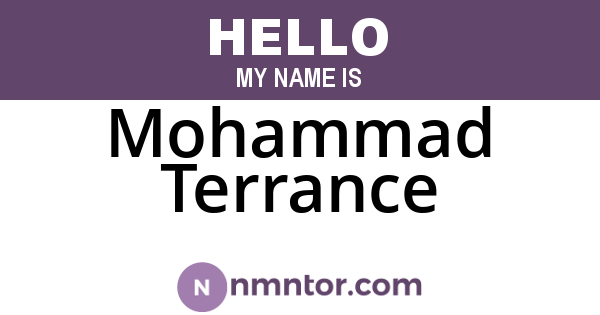 Mohammad Terrance