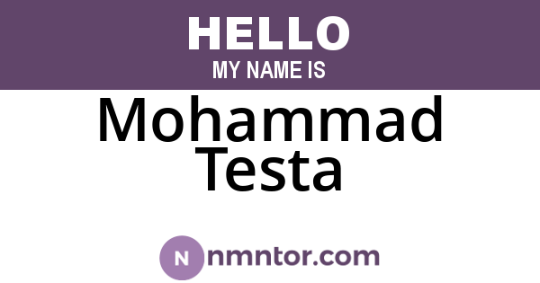 Mohammad Testa