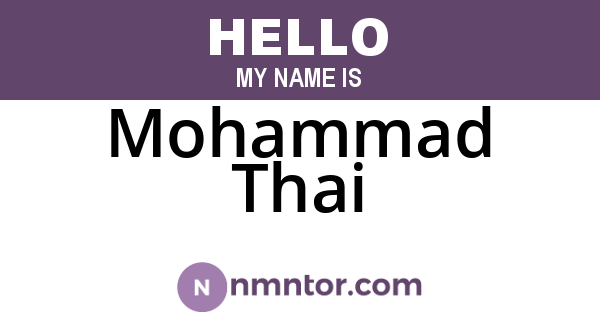 Mohammad Thai