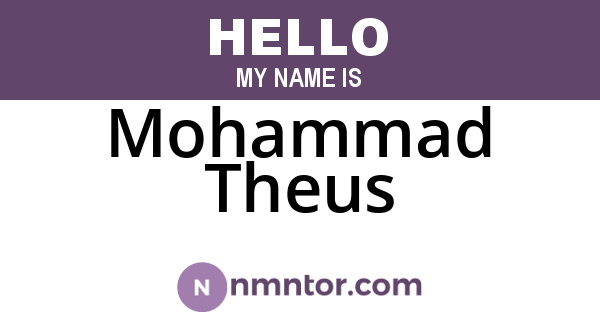Mohammad Theus
