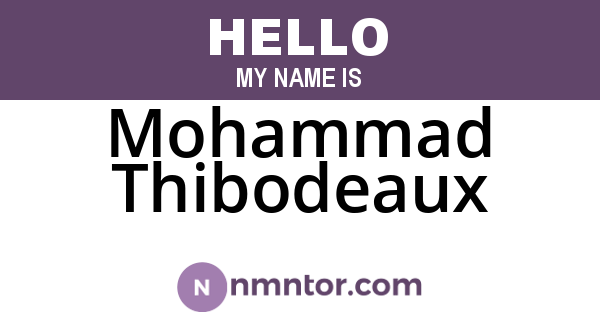 Mohammad Thibodeaux