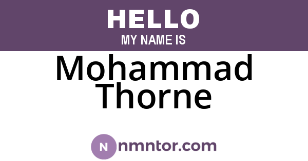 Mohammad Thorne