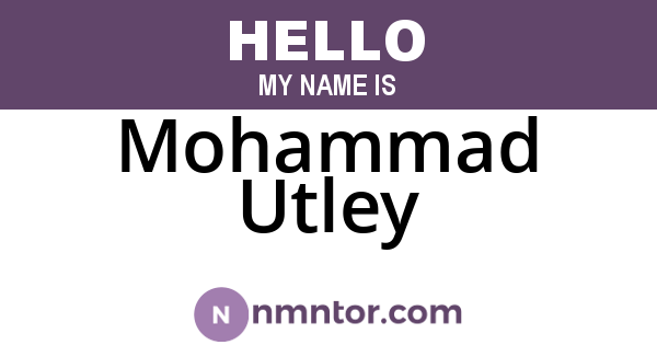Mohammad Utley