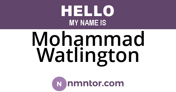 Mohammad Watlington
