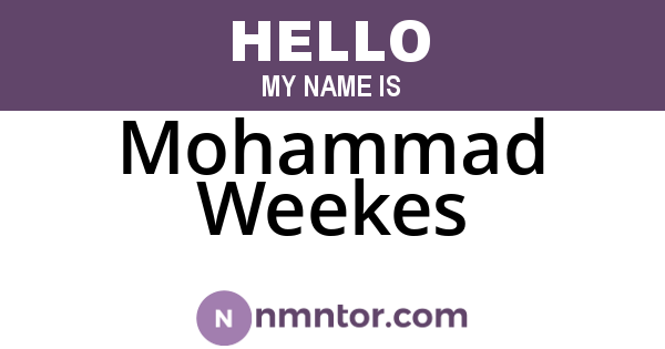 Mohammad Weekes