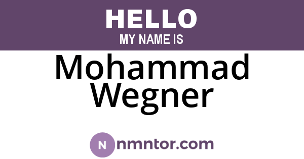 Mohammad Wegner