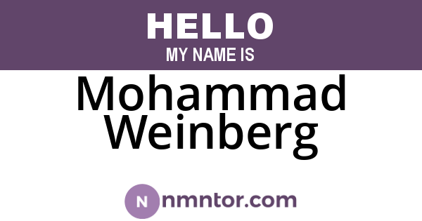 Mohammad Weinberg