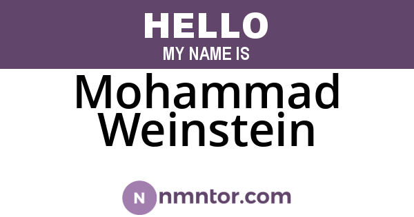 Mohammad Weinstein