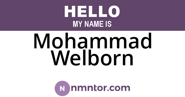 Mohammad Welborn