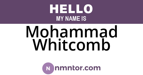 Mohammad Whitcomb