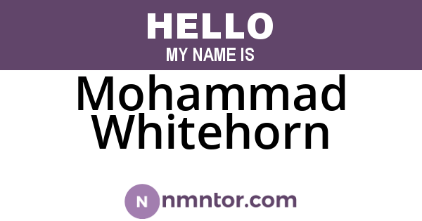Mohammad Whitehorn