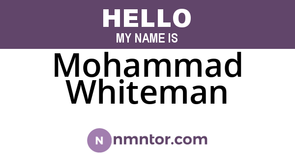Mohammad Whiteman