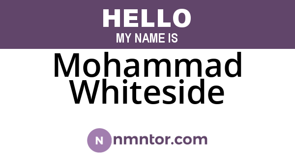 Mohammad Whiteside