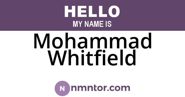 Mohammad Whitfield