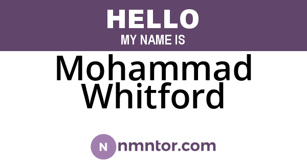 Mohammad Whitford