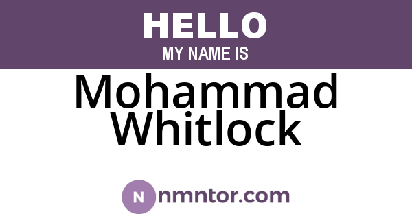 Mohammad Whitlock