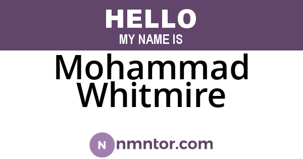 Mohammad Whitmire