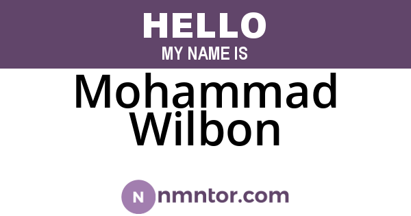 Mohammad Wilbon