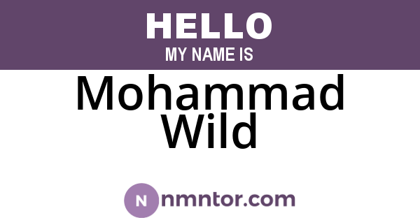 Mohammad Wild